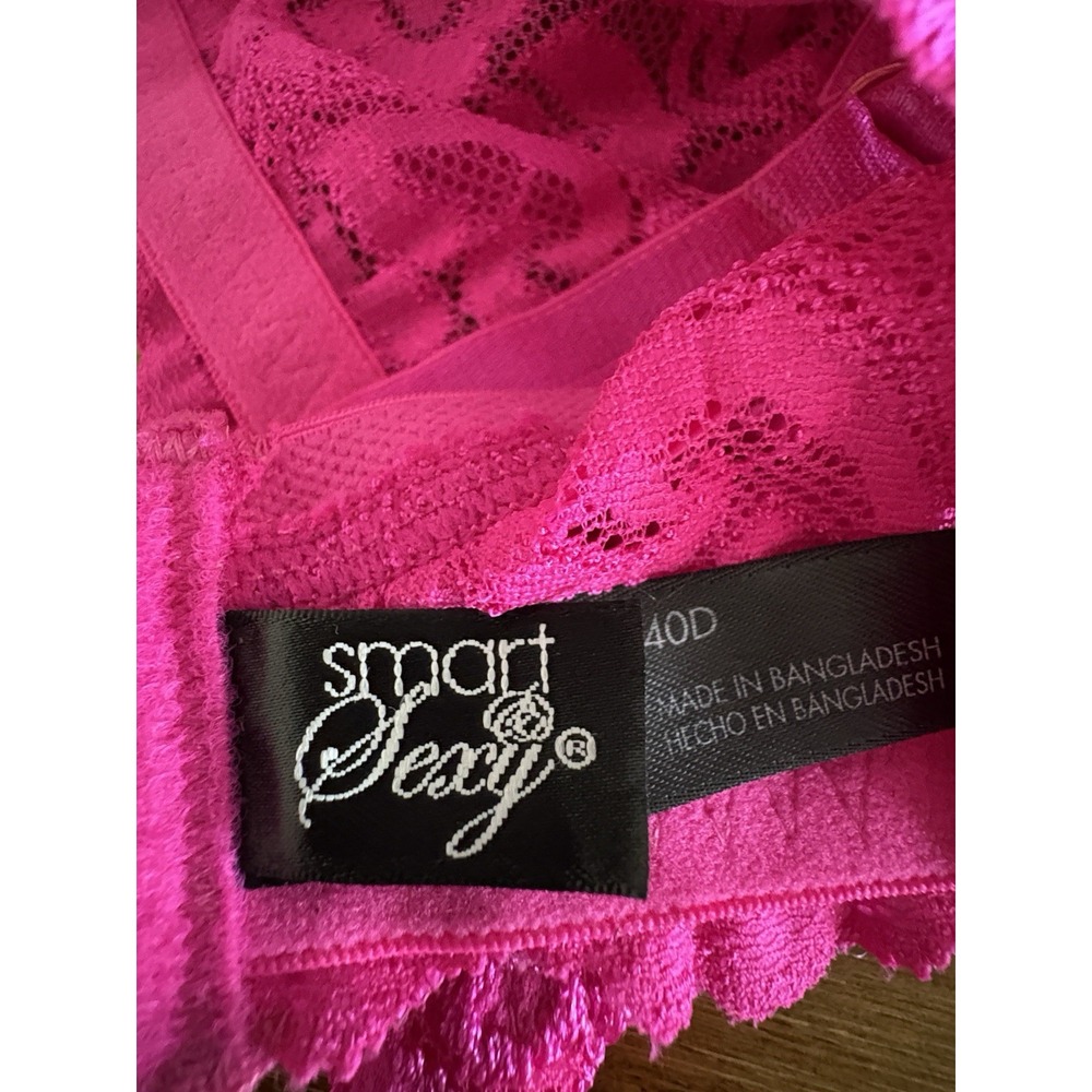 Smart & Sexy Women's Signature Lace Unlined Underwire‎ Bra 40D Hot Pink - Picture 7 of 16